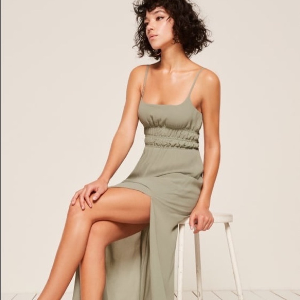 Reformation Tudor dress in seafoam, petite xs